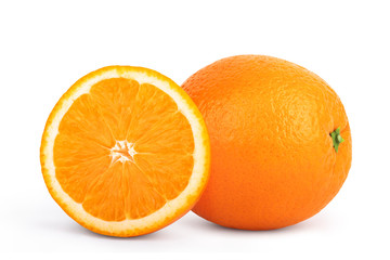Fresh orange isolated on white background