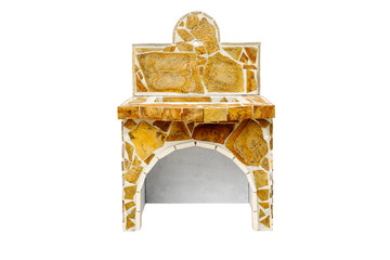 Unused Stone garden sink isolated on a white background.