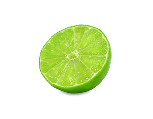 fresh lemon and half cut isolated on a white background