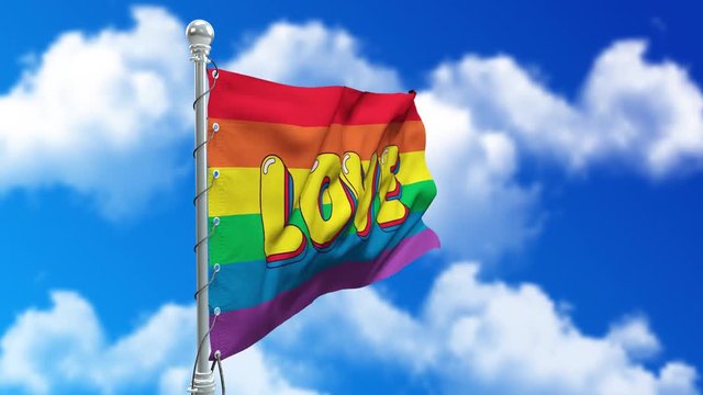 Colorful rainbow flag. Symbol of LGBT and gay pride. Love and equality