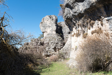 Natural place formed by vegetation and rocks with shapes caused by erosion