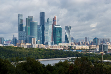 Fototapeta na wymiar view of city Moscow International Business Center Moskva-City Москва-Сити