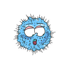 Microbe doodle. Virus sketch. Bacteria. Cell. Germ. Allergy. Disease. Parasite. Unicellular organism. Cute cartoon microbe. Infection. Funny microorganism. Alien.