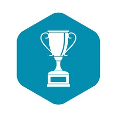 Winning gold cup icon. Simple illustration of winning gold cup vector icon for web