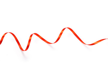Red ribbon isolated on white
