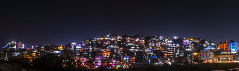 Fototapeta na wymiar The kirtipur city at night.