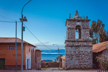 Lago do Titicaca vista Panorâmica da igreja