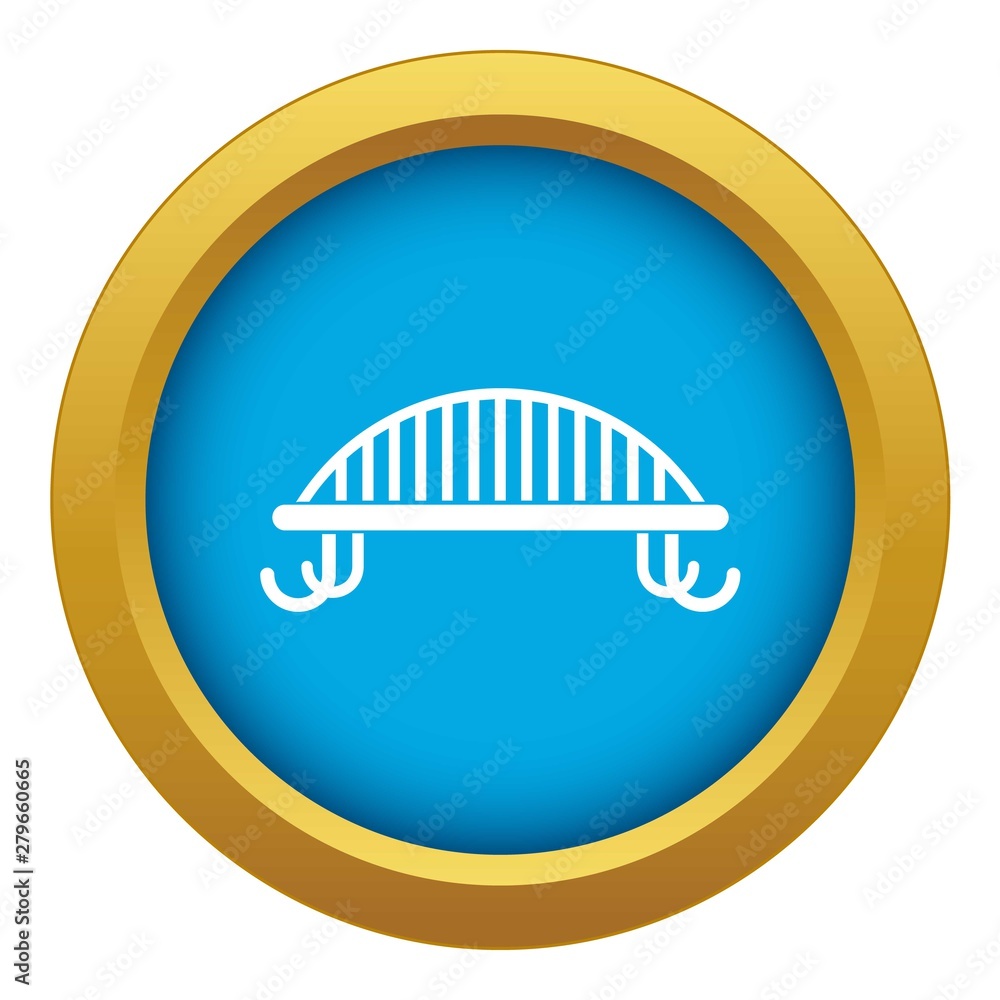 Poster bench with backrest icon blue vector isolated on white background for any design