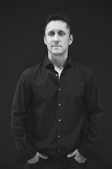Business man in gray shirt portrait