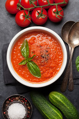 Cold gazpacho soup