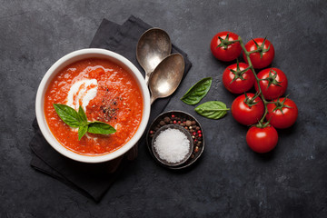 Cold gazpacho soup