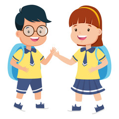 students with backpack back to school