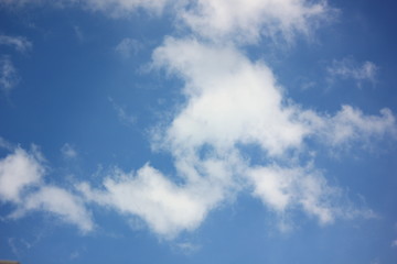 the beautiful blue sky abstract white cloud shape