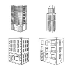 Fototapeta premium Vector illustration of home and apartment logo. Set of home and modern vector icon for stock.