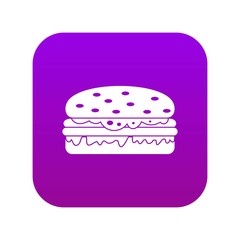 Burger icon digital purple for any design isolated on white vector illustration