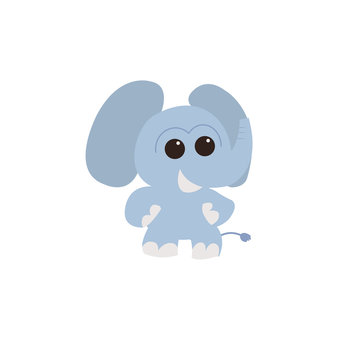 Cartoon cute elephat design.Elephant happy character vecor.Kids animal funny