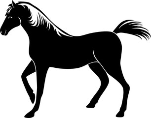 Horse silhouette. Mascot isolated on white