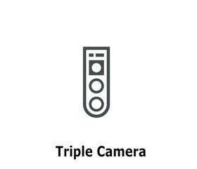 Modern smartphone triple camera icon vector 