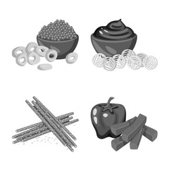 Vector illustration of taste and cooking icon. Set of taste and seasonin stock symbol for web.