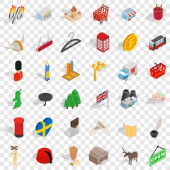 Fototapeta na wymiar Pound currency icons set. Isometric style of 36 pound currency vector icons for web for any design
