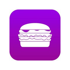Burger icon digital purple for any design isolated on white vector illustration