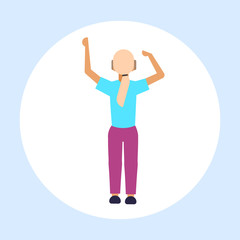 woman wearing modern 3d glasses girl experiencing virtual reality through headset vision vr digital technology concept female cartoon character flat rear view full length