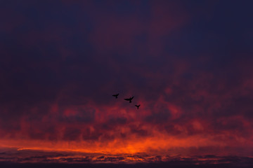 Fototapeta na wymiar Dramatic sunrise sky