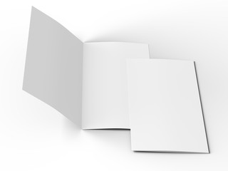 Leaflet folded to DL format - mock up - 3d illustartion