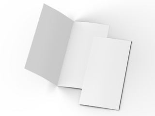 Leaflet folded to DL format - mock up - 3d illustartion