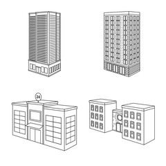 Isolated object of home and apartment logo. Collection of home and modern vector icon for stock.