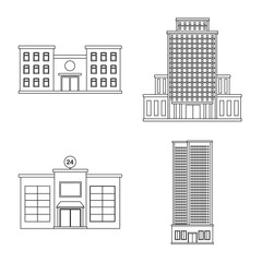 Obraz premium Isolated object of architecture and exterior icon. Collection of architecture and city vector icon for stock.