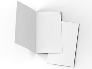 Leaflet folded to DL format - mock up - 3d illustartion