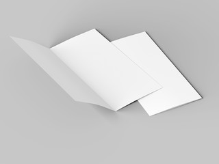 Leaflet folded to DL format - mock up - 3d illustartion
