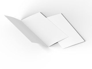Leaflet folded to DL format - mock up - 3d illustartion