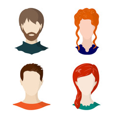 Vector illustration of avatar and dummy logo. Collection of avatar and figure stock symbol for web.