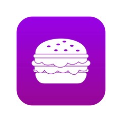 Burger icon digital purple for any design isolated on white vector illustration