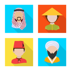 Vector design of nation and race logo. Set of nation and user stock vector illustration.