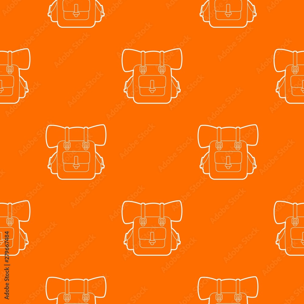 Poster backpack pattern vector orange for any web design best