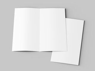 Leaflet folded to DL format - mock up - 3d illustartion
