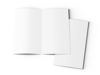Leaflet folded to DL format - mock up - 3d illustartion