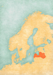 Map of Scandinavia - Latvia
