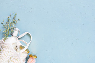 Zero waste life stile concept, shopping with reusable packaging