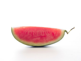 Sweet watermelon slices on white background