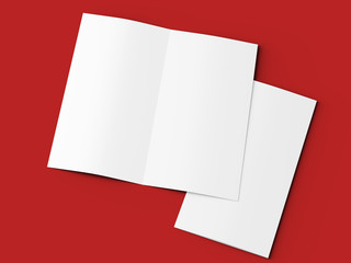 Leaflet folded to DL format - mock up - 3d illustartion