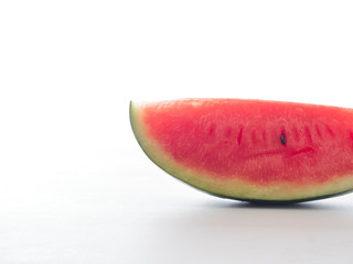 Sweet watermelon slices on white background