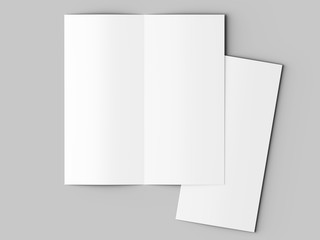 Leaflet folded to DL format - mock up - 3d illustartion