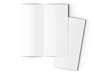 Leaflet folded to DL format - mock up - 3d illustartion