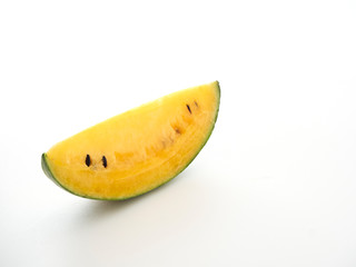 Yellow watermelon on a white background