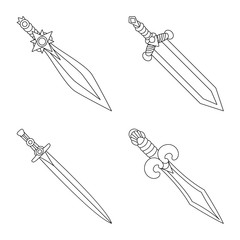 Isolated object of game and armor logo. Set of game and blade vector icon for stock.