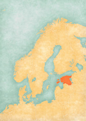 Map of Scandinavia - Estonia